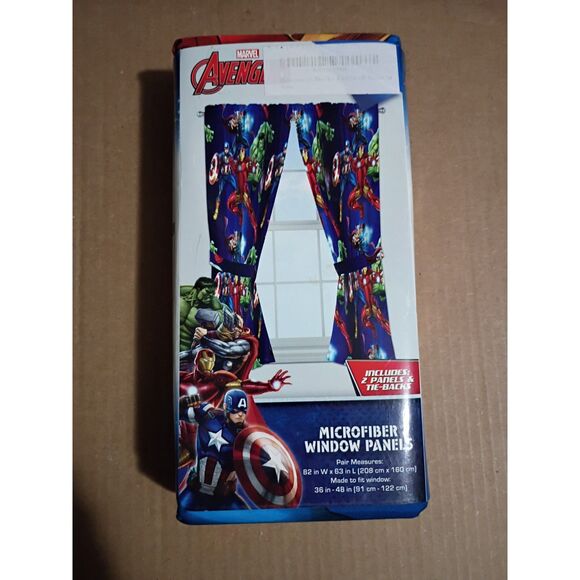 Marvel Avengers Microfiber Window Panels & Tie Back - Picture 1 of 3